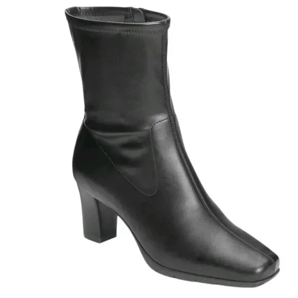 Aerosoles Women's Cinnamon Heeled Tailored Booties Black Size 9.5 Ankle Boots - Picture 3 of 16